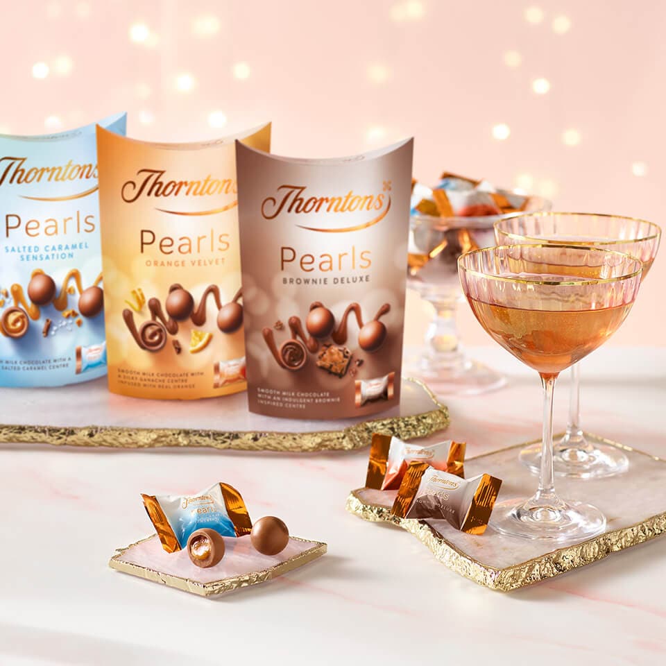 Thorntons Pearls chocolate boxes.