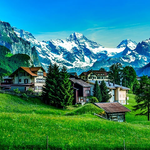 Swiss Alpes mountains.