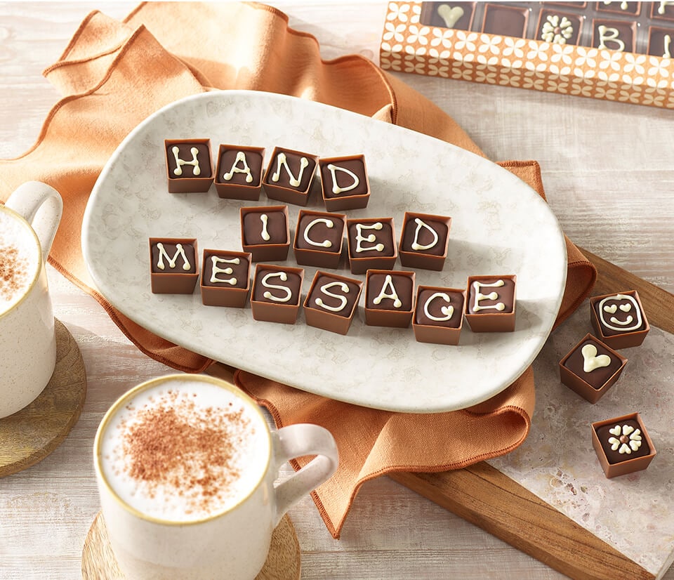 Thorntons Alphabet Chocolate Truffles hand iced.